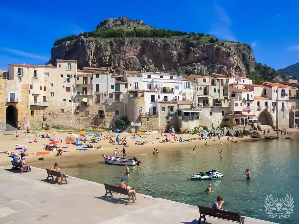 Cefalù on Sicily’s north coast: the old town and Norman cathedral below the La Rocca headland